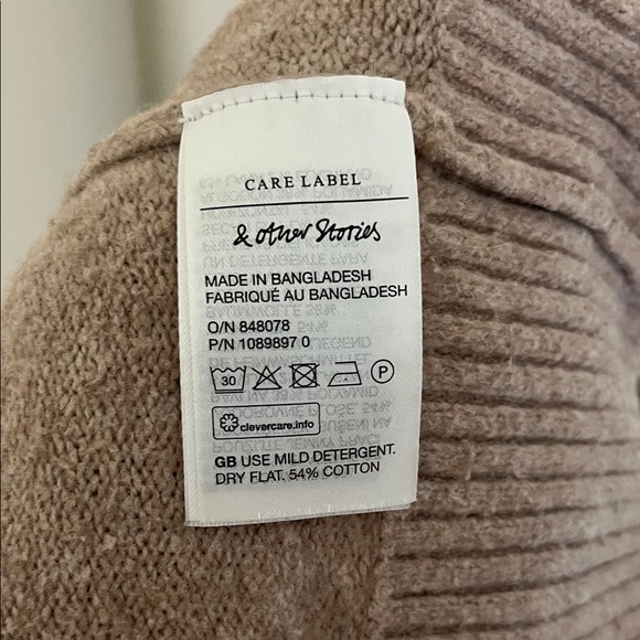 & Other Stories Neutral Taupe Crewneck Sweater - Picture 3 of 3